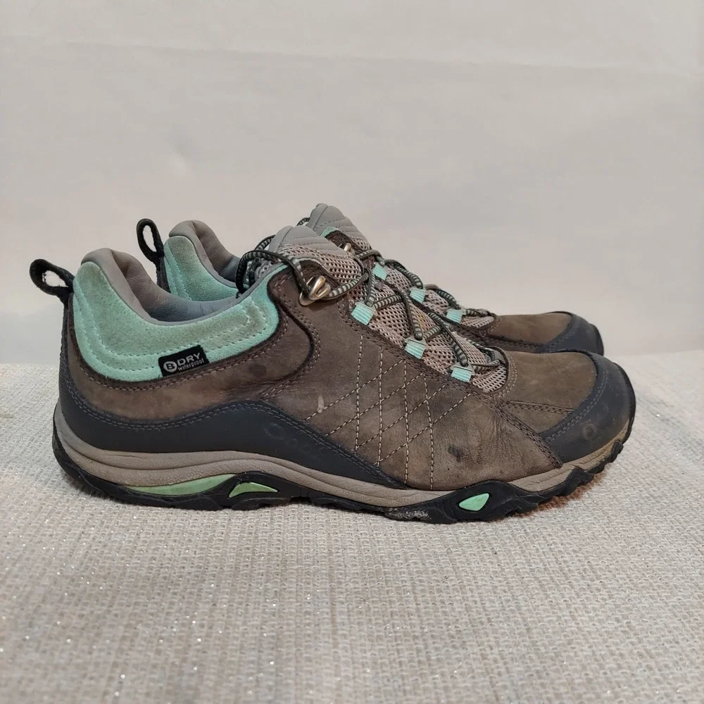 Oboz Women's‎ Sapphire B-Dry Hiking Trail Shoes Gray Blue Womens 10.5